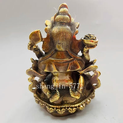 6" Brass Make Love Buddha Statue SexLover Sculpture Happy Mandkesvara Yab-Yum