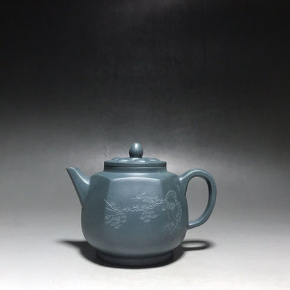 vintage chinese yixing purple clay teapot zisha ceremony carving Collectible art