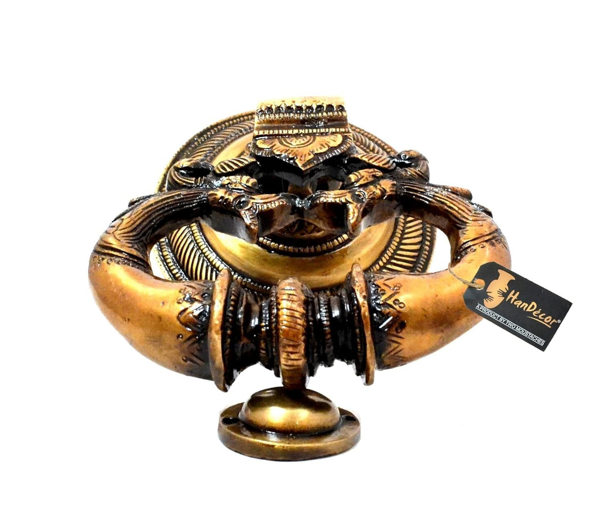 Antique Look Brass Twin Dragon Design Door Knocker Door Bell Home Decor