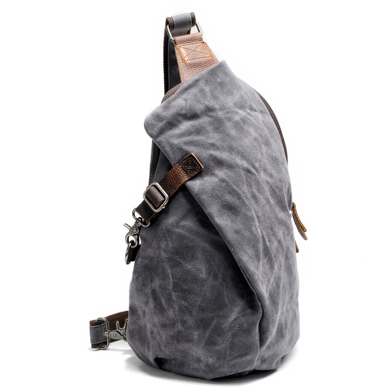 Waxed Canvas Sling Bag One Strap Backpack Rucksack Chest Pack Single Strap