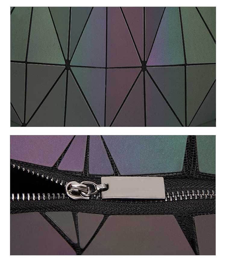 Color Changing Handbags Night Luminous Rhombus Geometric Bag Shoulder Purse 1 PC