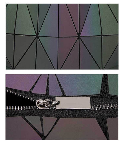 Color Changing Handbags Night Luminous Rhombus Geometric Bag Shoulder Purse 1 PC