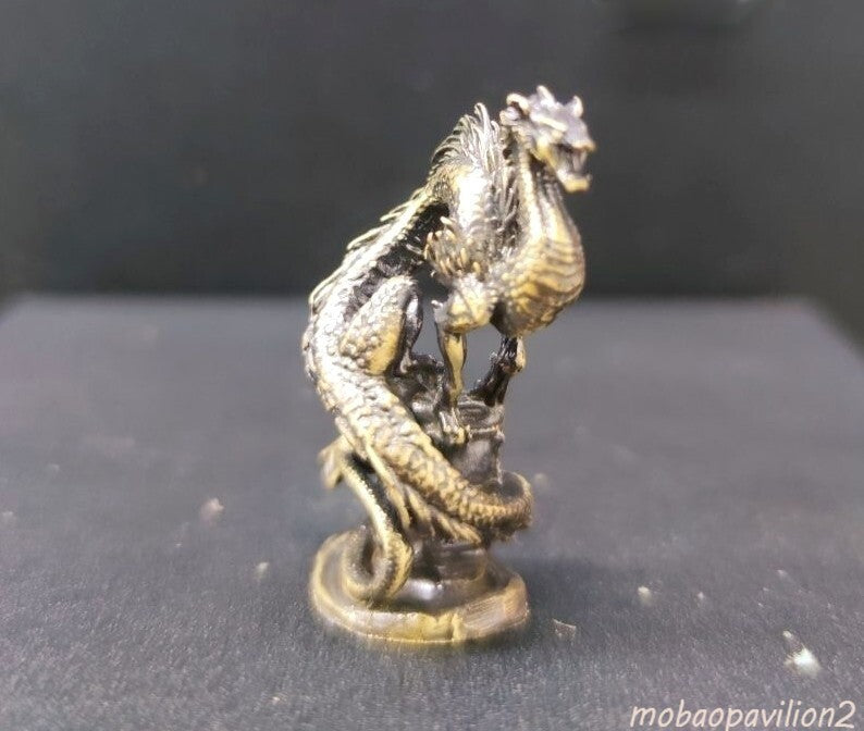 Brass Dinosaur Statue Beast Figurine Model Table Decor