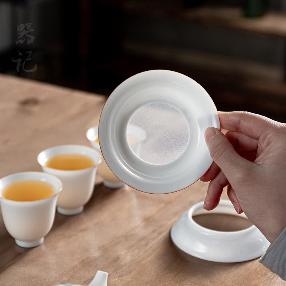 Chinese Dehua Porcelain Tea Leaking Tea Filter Tea Strainer Tea Set