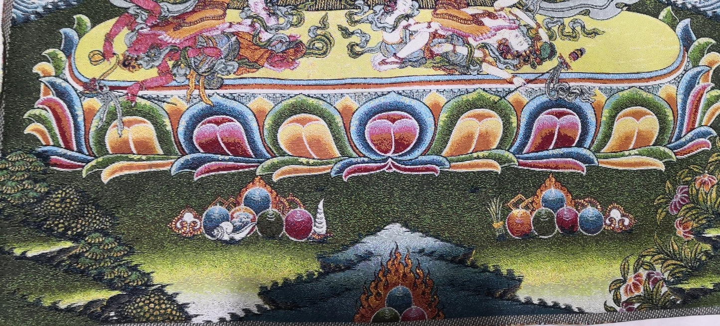 36" Tibet Tibetan Cloth Silk Buddhism Kalachakra Buddha Tangka Thangka Mural