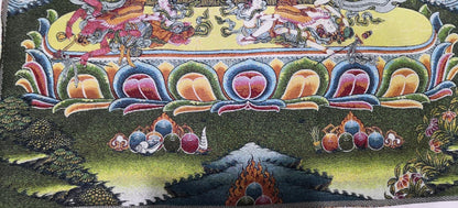36" Tibet Tibetan Cloth Silk Buddhism Kalachakra Buddha Tangka Thangka Mural