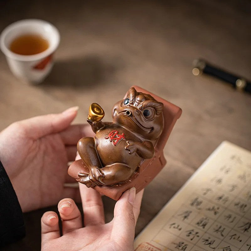 Toad Tea Pet Decoration Attracting Wealth Toad Tea pet incense holder Decoration