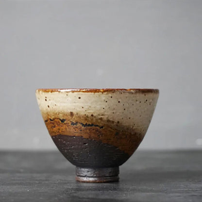Vintage Coarse Pottery Tea Cup Retro Kiln Teacups Japanese Style Kung Fu