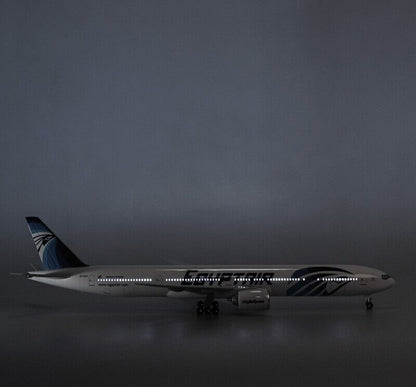 47CM EGYPTAIR B777-300ER Passenger Plane Led Sound- controlled Light Resin Model