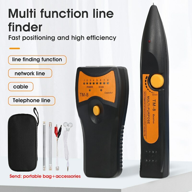 RJ11 RJ45 Cat5 Cat6 Telephone LAN Network Cable Tester Detector Wire Tracker