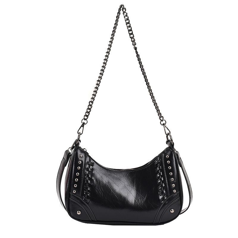 PU Leather Shoulder Bag Handbags Chain Rivet Crossbody Bag Underarm Bags Purses
