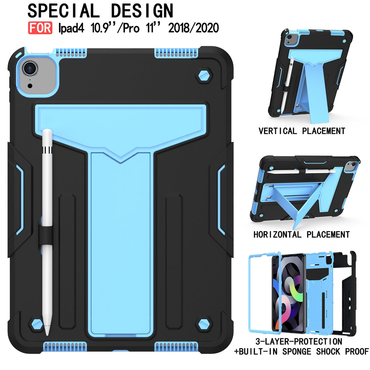 Holder Stand case For Ipad air 4 10.9-inch / ipad pro (2019/2020) tablet case