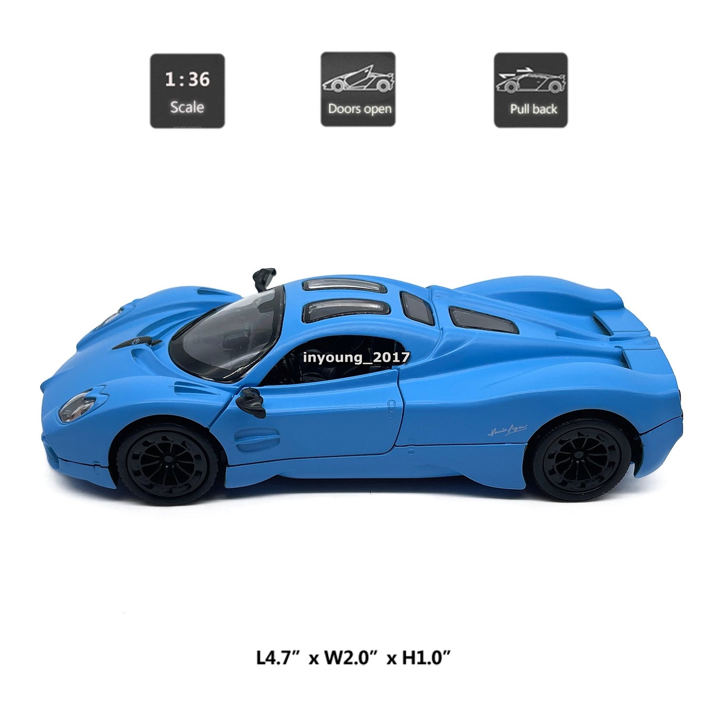 1/36 Pagani Utopia Model Toy Car Diecast Toy Vehicle Boys Toys Kids Gifts Blue