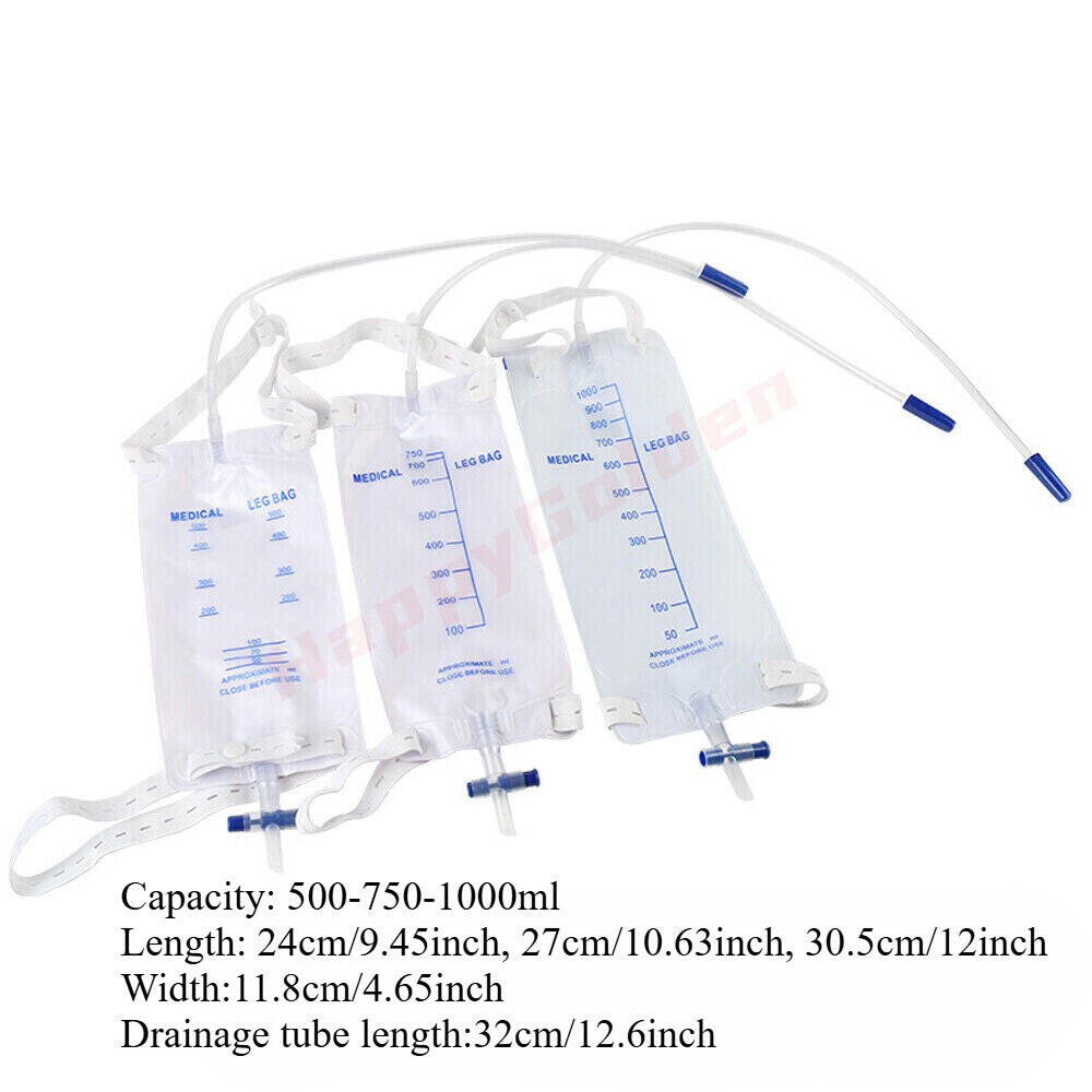 500/750/1000ML Urinary Drainage External Catheters Leg Bag Urinary Leg Bag Urine