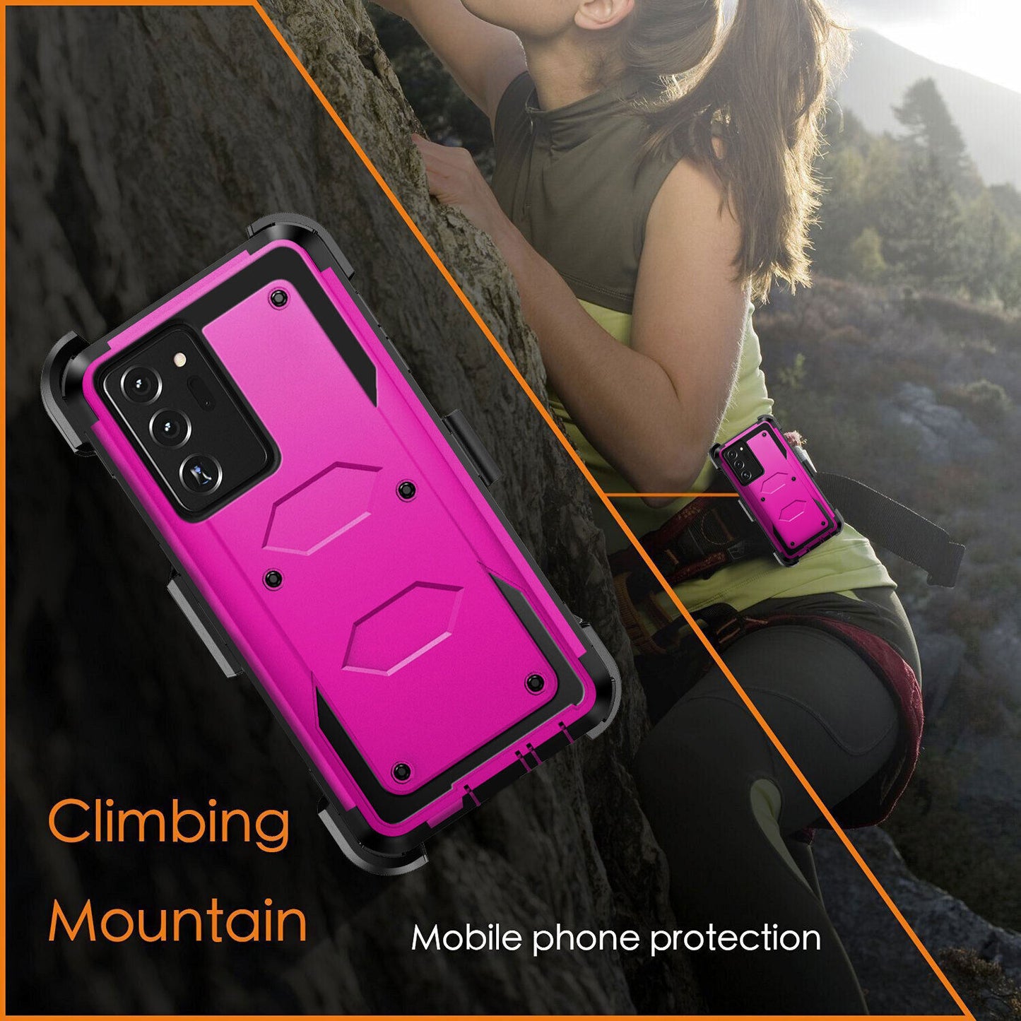 For Samsung Galaxy Note 20 Ultra Heavy Duty Clip Holder Case Cover, / Accessory
