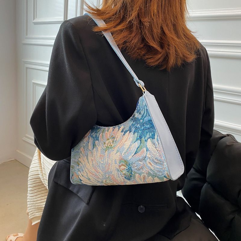 Shoulder Bag Handbags Printed Purse Handbags Tote Bag 25*16*7CM Zipper Floral
