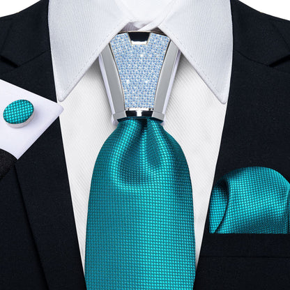 Men Necktie 3Pcs Luxury Striped Ties Cufflinks Pocket Square Wedding Accessories