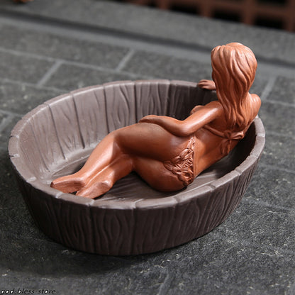 4.5" New Ashtray Zisha Tea Pet Statue Creative Yixing Tea Play Home Decoration