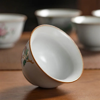 100ml Boutique Ru Kiln Teacup Travel Personal Meditation Cup Handmade Ceramic