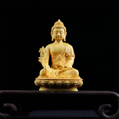 Solid Wood Tibetan Buddha Character Model Chinese Buddha Statue Feng Shui