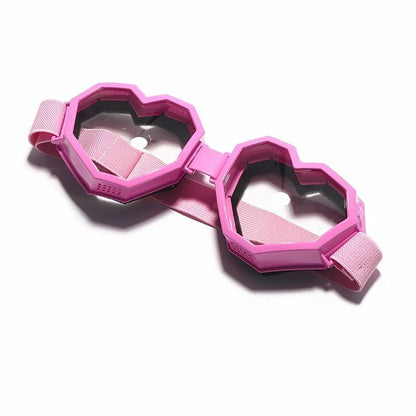Sunglasses Heart Shaped Goggle One Piece Women Oversized Gradient Lens Eyeglass