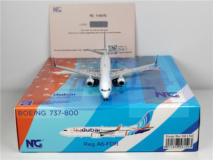 NG Models FOR Dubai Airlines FlyDubai FOR BOEING B737-800 A6-FDR 1:400 Model