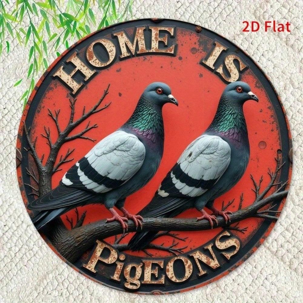 Vintage 8x8 Tin Sign Retro Kitchen Wall Art Home Is Where The Heart Is for Bar