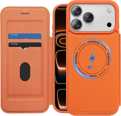 for Iphone 17 Pro Max Magnetic Case with Card Holder (Store 2 Cards), [Compatibl