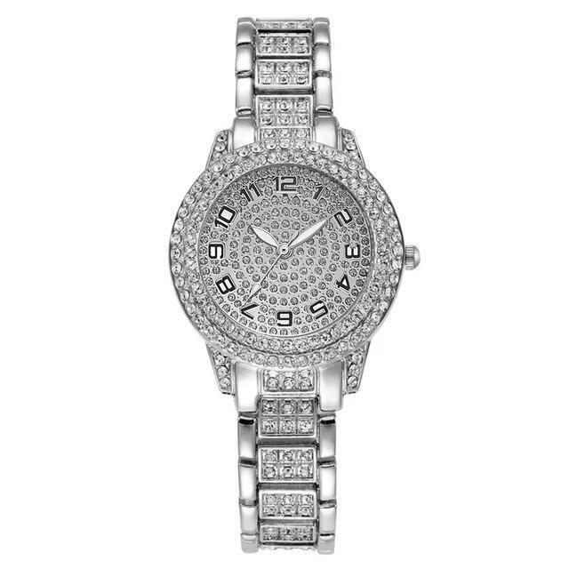 Reloj De Cuarzo Con Diamantes Para Mujer Pulsera Elegante Femenina De Marca Lujo