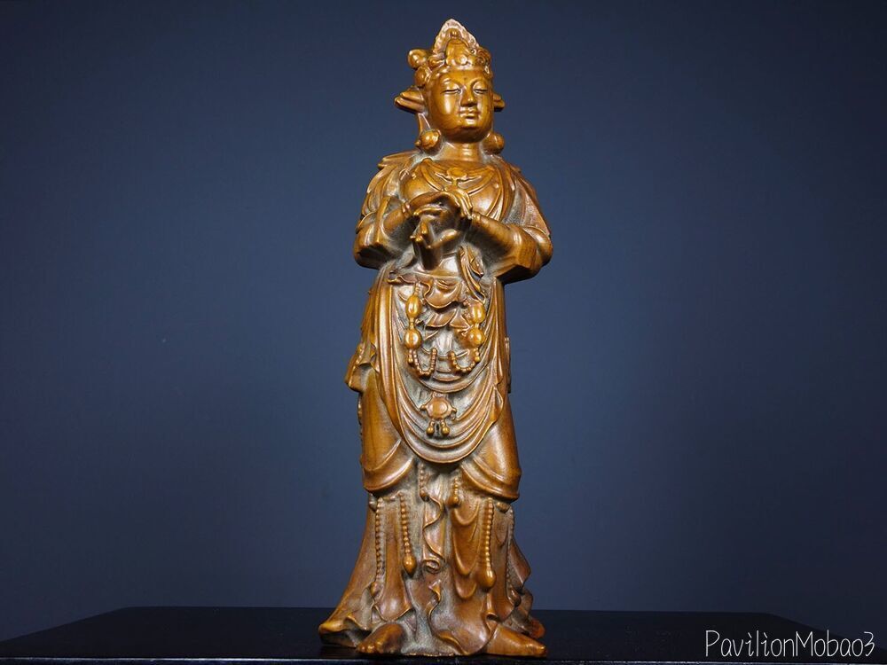 Old Tibetan rosewood carved Bodhisattva ornaments