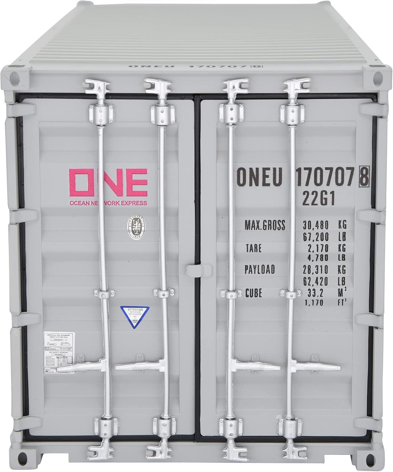 1:20 ONE 20GP Shipping Container Model Gray Abs Resin & Wood Toy Decoration Gray