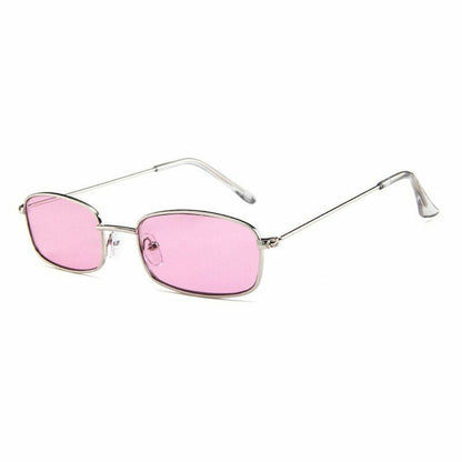 Small Sunglasses Square Hiking Retro Transparent Clear Frame Metal Frame Eyewear