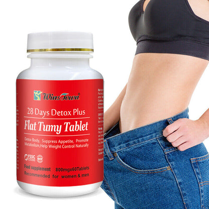 28-Day Detox + Flat Tummy Tablets for a Slimmer Waistline 60 Tablets