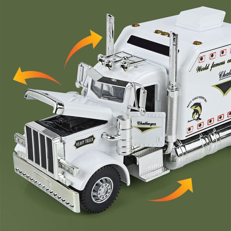 1:24 Trailer Truck Head Diecast Model Car Container Transport Vehicle Toy Gift