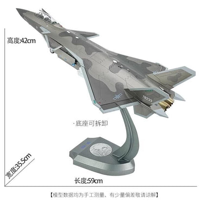 1:35 59CM Chinese J-20 Stealth Fighter Airplane Diecast Military Aircraft Model