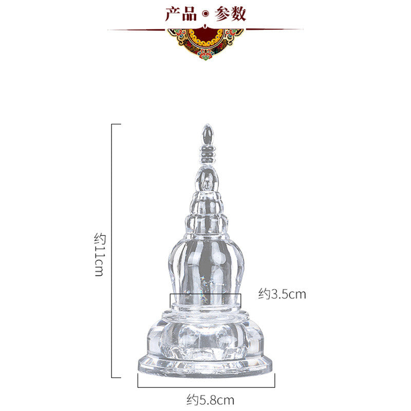 Crystal Buddha Stupa Bodhi Tower Pagoda Buddhist Articles Ornaments Household