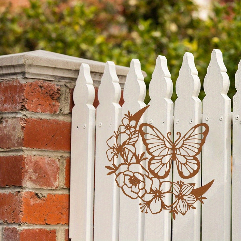 CIFbuy Boho Moon Phase Butterfly Flower Metal Wall Art Nordic Home Decor