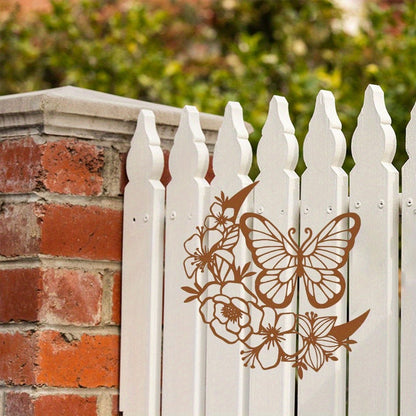 CIFbuy Boho Moon Phase Butterfly Flower Metal Wall Art Nordic Home Decor