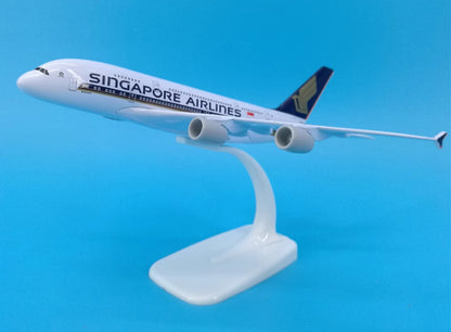 20CM SINGAPORE AIRLINES AIRBUS A380 Passenger Aircraft Diecast Airplane Model