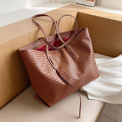 Woven Shoulder Bag Large Tote Bag Luxury Handbag Fashion Underarm Bag Polyester