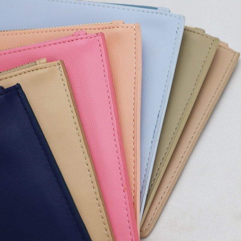 Customized Letters Pouch Synthetic Leather Clutch Bag Small Handbag Purses Pink