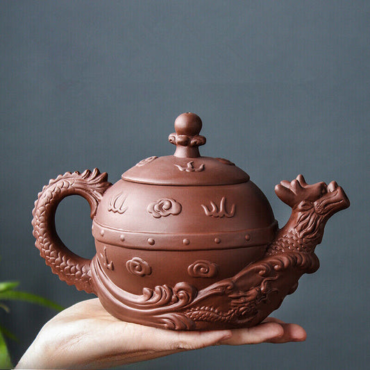 Chinese Kungfu Tea Pot Large Capacity Yixing Purple Clay Teapot Handmade