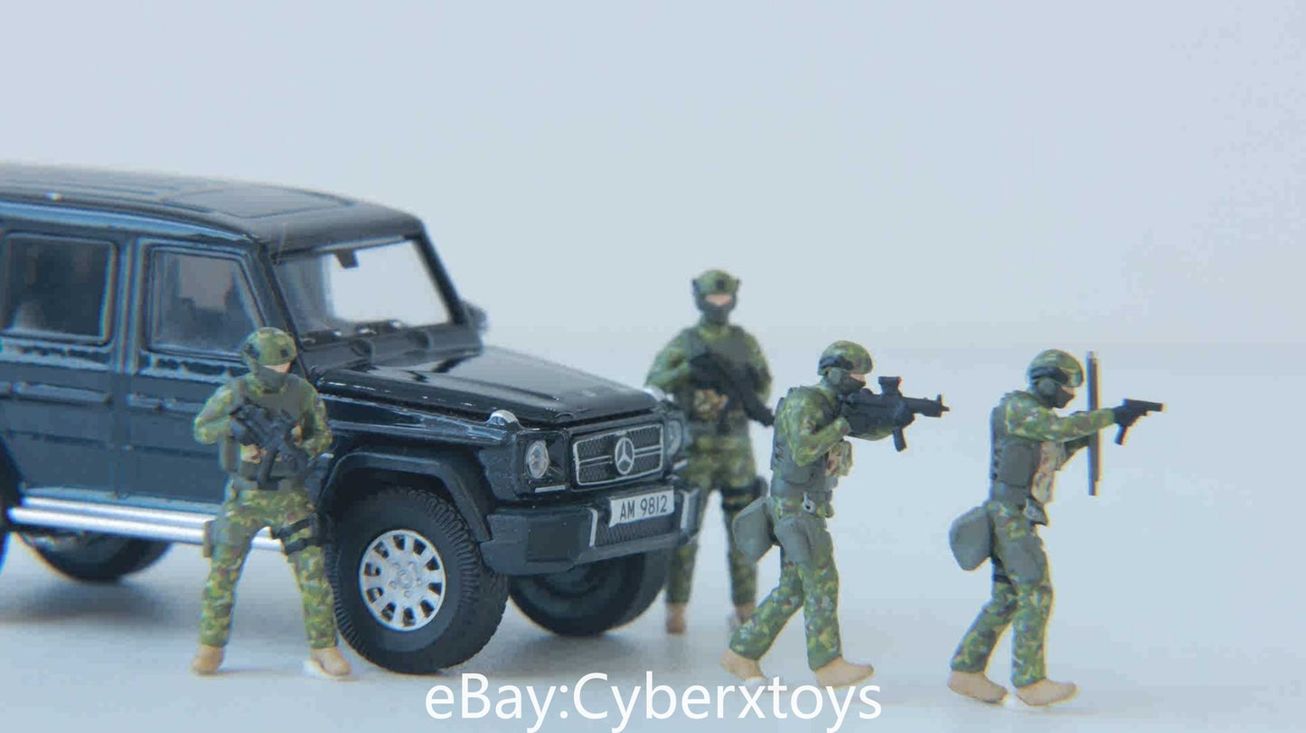 1:43 Hong Kong Police SDU MCTP Team Figure 4pcs for Diorama Car Model