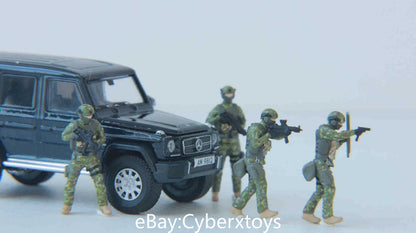 1:43 Hong Kong Police SDU MCTP Team Figure 4pcs for Diorama Car Model