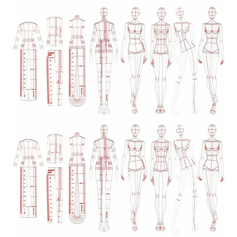 Sketching Templates Fashion Illustration Ruler Sewing Clothing Humanoid Patterns