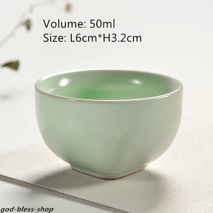 Ruyao Crackle Glaze Tea Cup Chinese Porcelain Kungfu Cup Of Tea China Ceramic