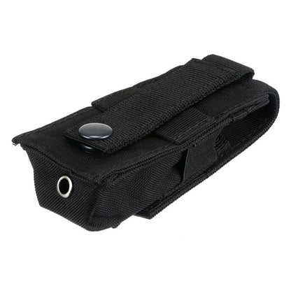 Black Tactical Molle Flashlight Holder Belt Holster Pouch Torch Carry Case