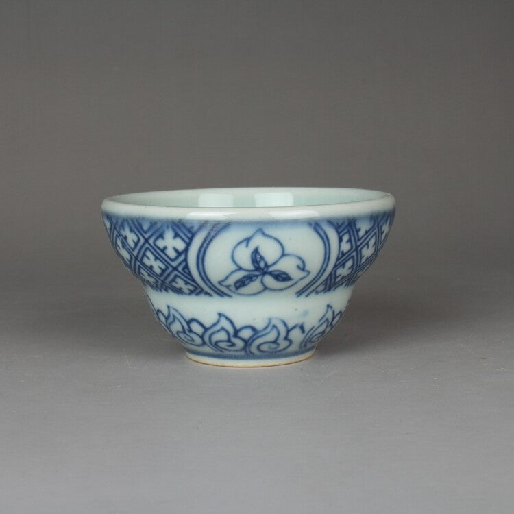 50ml Chinese Jingdezhen Blue White Porcelain Pomegranate Pattern Teacup Tea Set