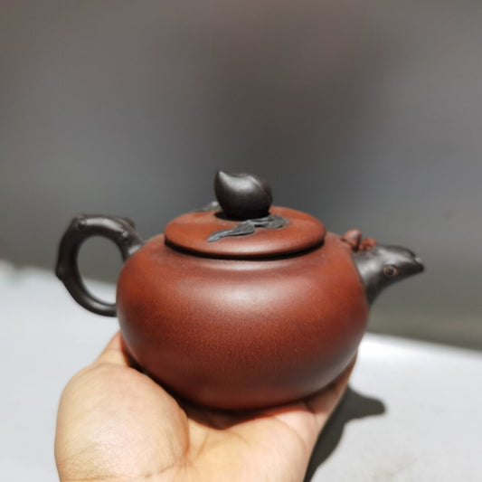 collect vintage chinese yixing purple clay teapot zisha ceramic peach teaware