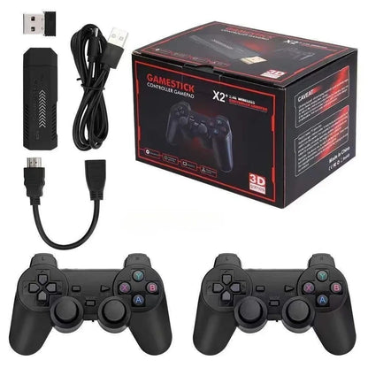 64GB, Wireless 4K Built-in Games HDMI TV Video Game Stick Console X2 Gamepad 游戏机